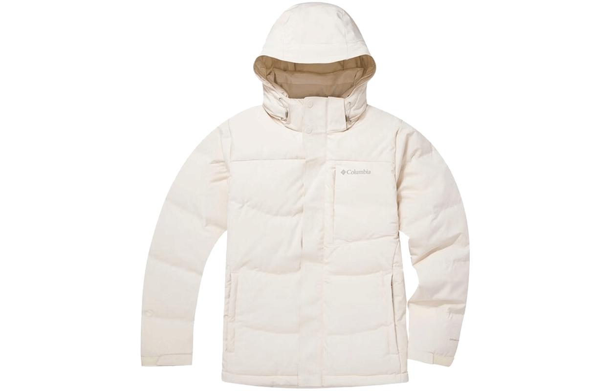Columbia FLINSCH TRAIL 3  White Logo Print Hooded Down Jacket. XE4306-191