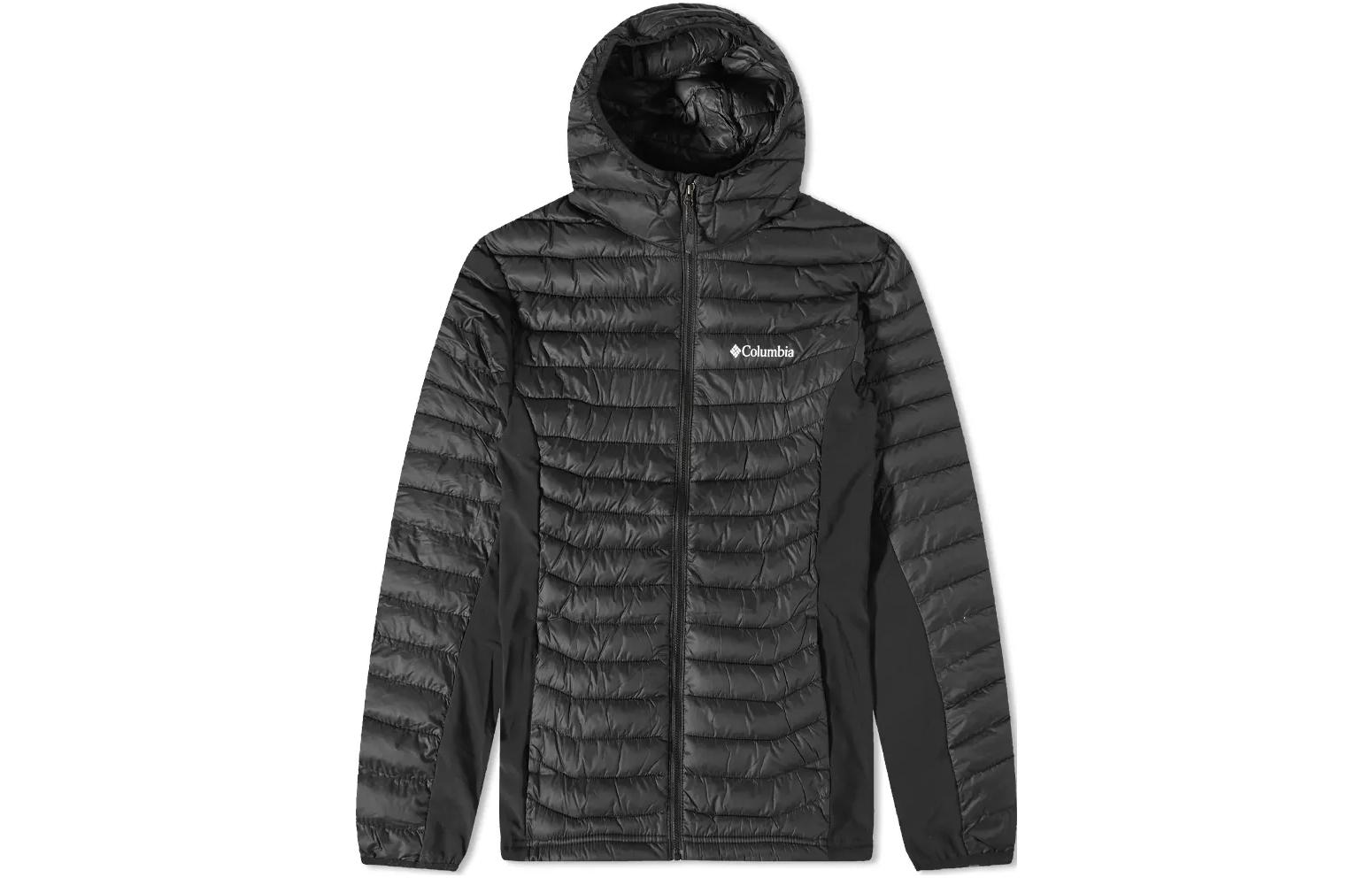 Columbia FW22 Logo Print Patchwork Hooded Jacket Black 177327-011