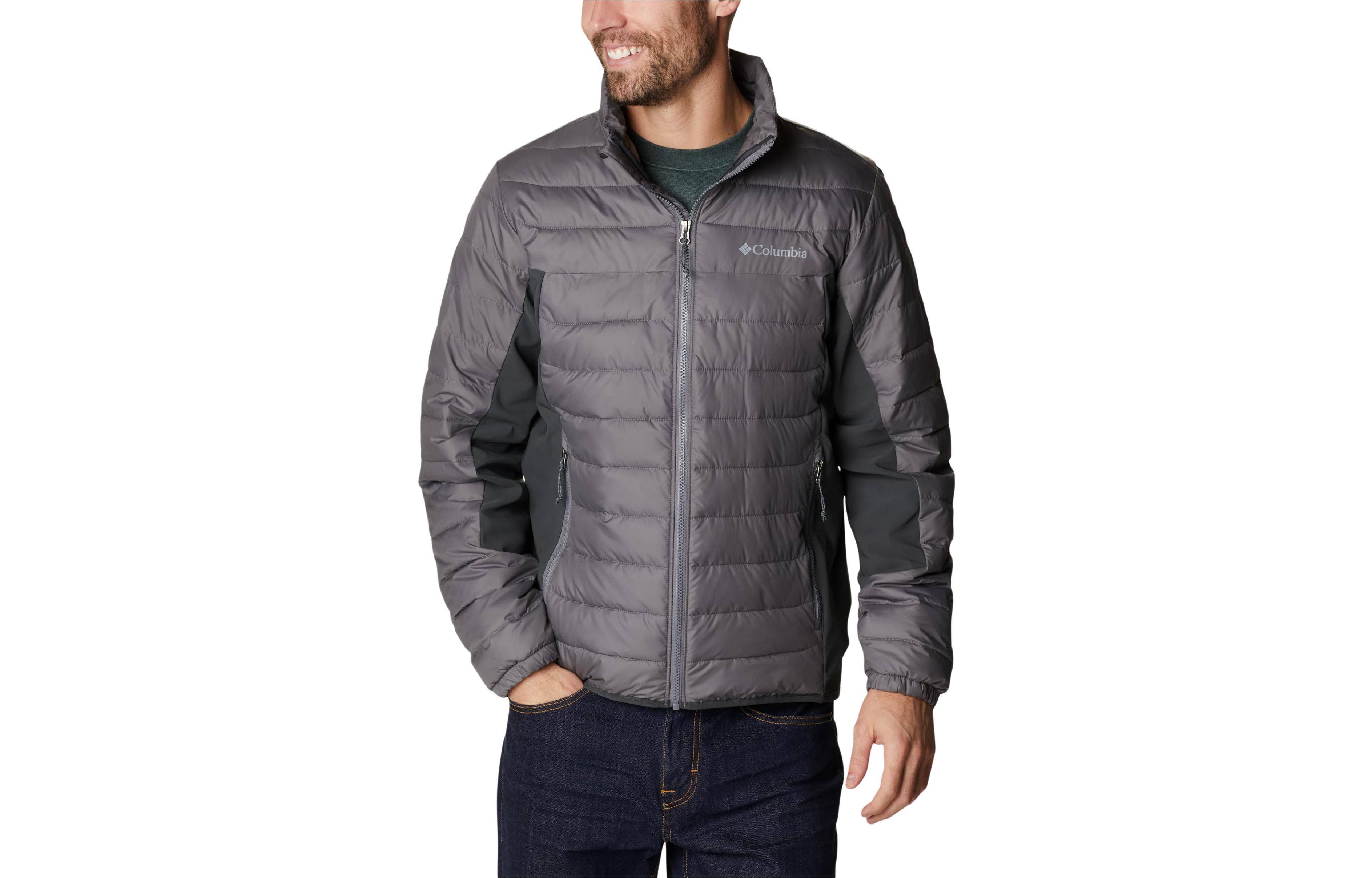 Columbia Gray Quilted Logo Print High Neck Jacket 2008371-023