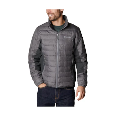 Columbia Gray Quilted Logo Print High Neck Jacket 2008371-023