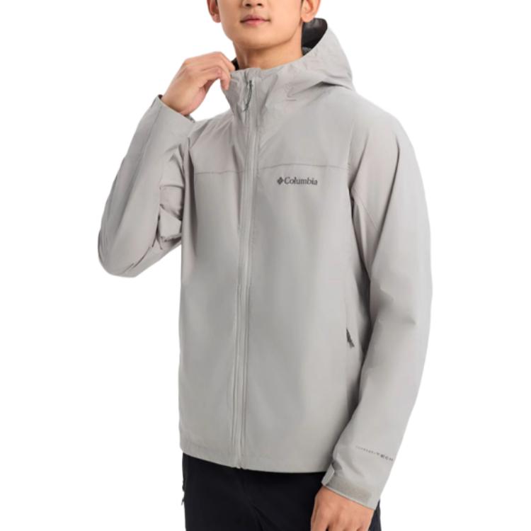 Columbia Gray Waterproof Windbreaker Hooded Jacket - Soft & Breathable. RE2023-027