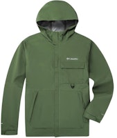 Columbia Green Waterproof Outdoor Hiking Jacket with Logo - Spring Collection. WE4517-352 Columbia Green Waterproof Outdoor Hiking Jacket with Logo - Spring Collection. WE4517-352