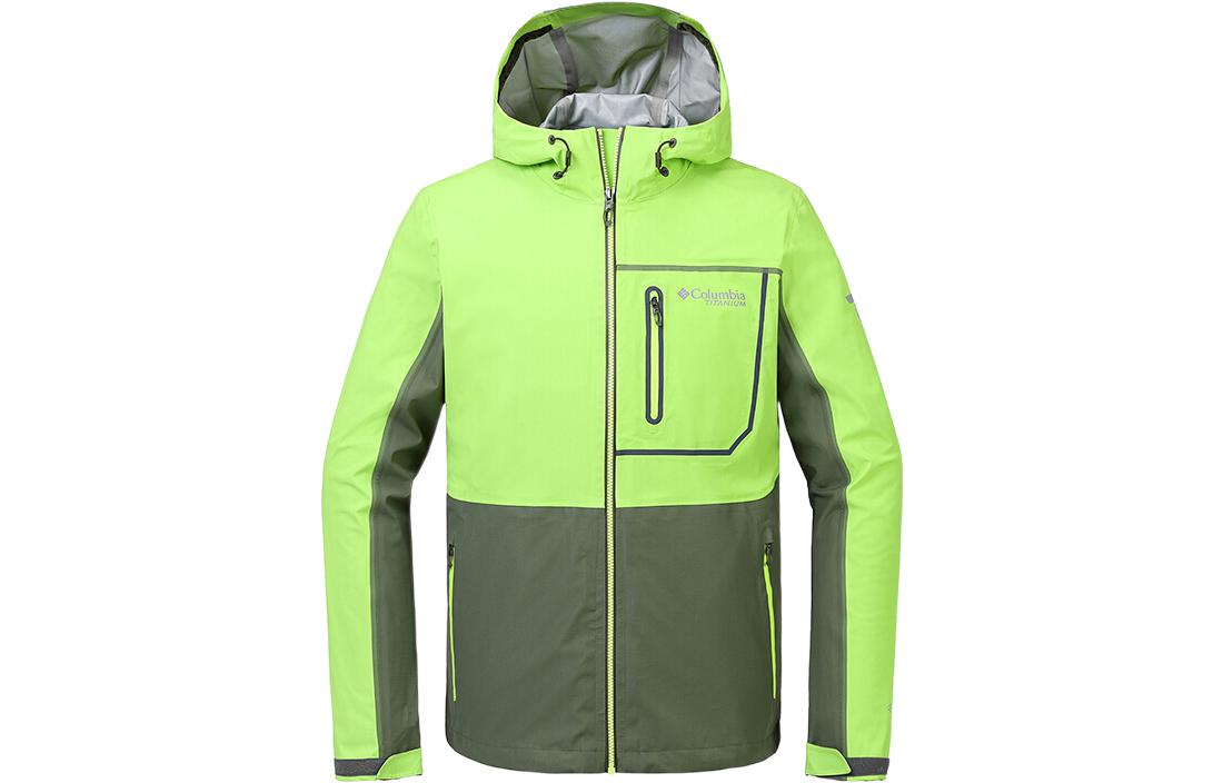 Columbia Green Colorblock Logo Print Long-Sleeve Zip-Up Jacket PM4580-351