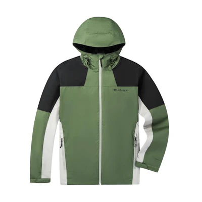 Columbia Green Waterproof Colorblock Hooded Outdoor Jacket WE3535-352