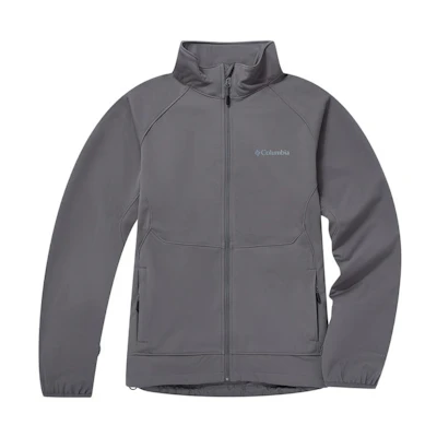Columbia Grey Solid Color Logo Print Long-Sleeve Softshell Jacket Men WE3213-023