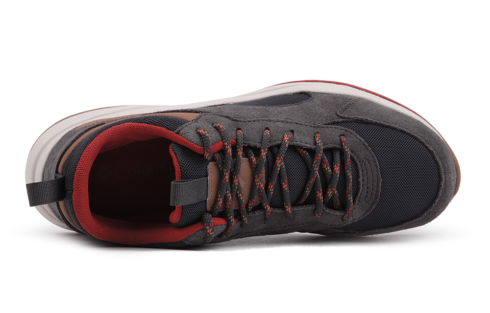 Lookbook Columbia 戶外防水登山鞋 灰橘紅