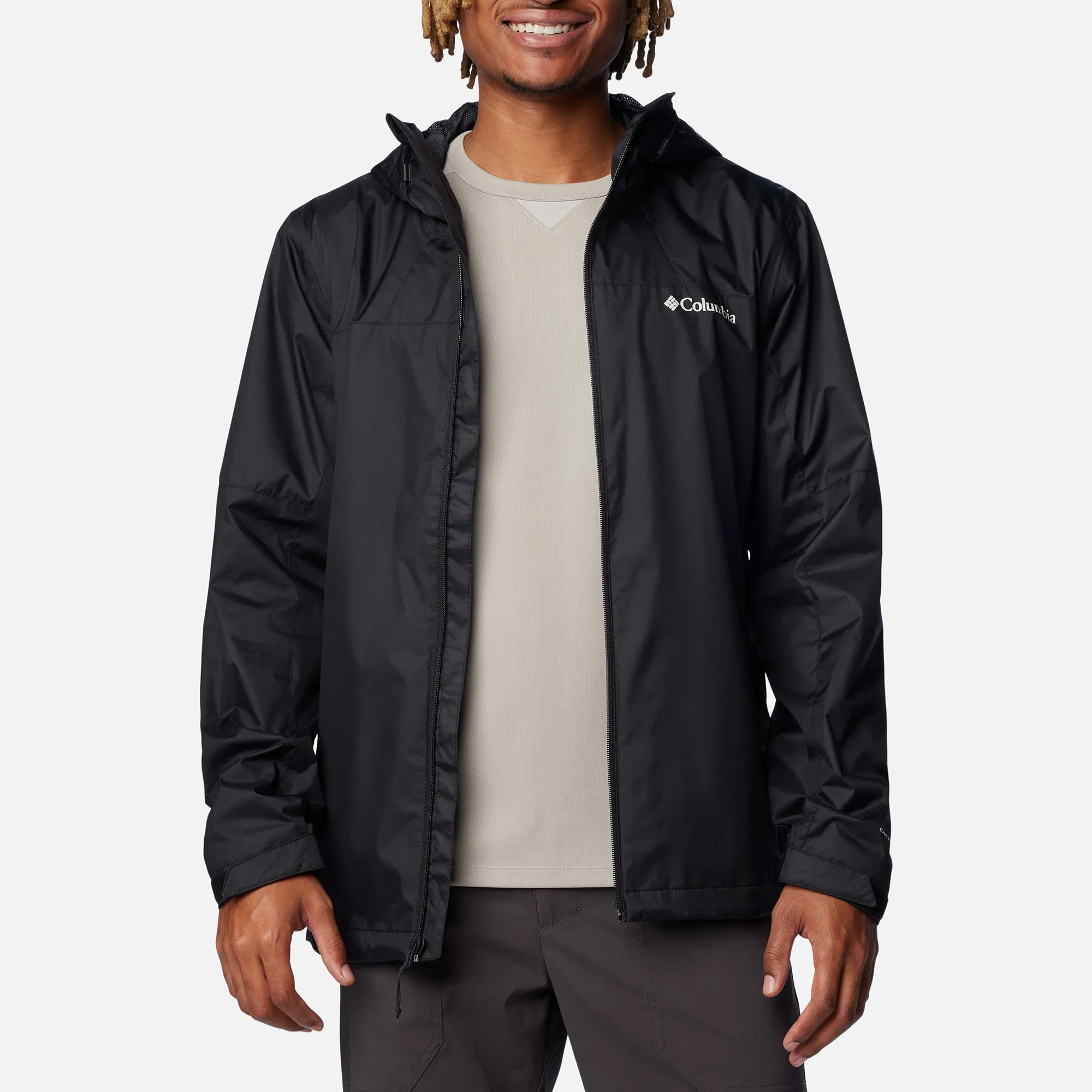 Shop Columbia Inner Limits 防水字母印花連帽外套 黑色 WE3535-010