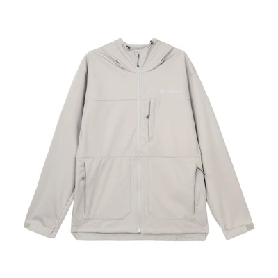 Columbia Khaki Logo Outdoor Sports Zip Hoodie Jacket WE3287-027