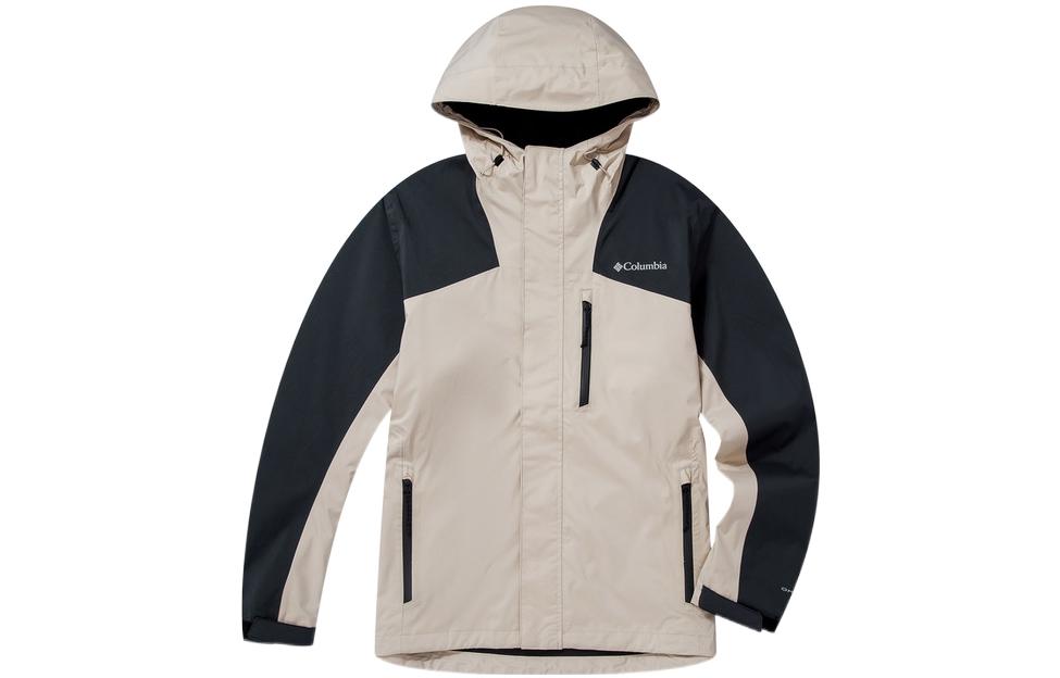 Columbia Khaki Waterproof Windproof Outdoor Zip Hooded Jacket WE2900-271