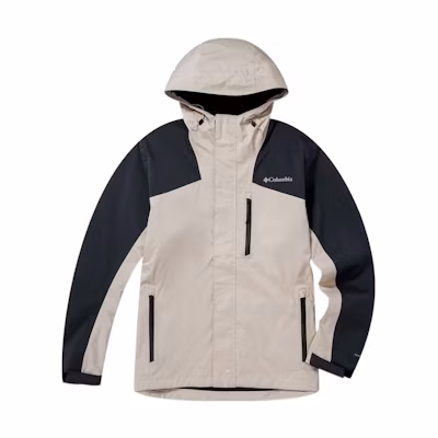 Columbia Khaki Waterproof Windproof Outdoor Zip Hooded Jacket WE2900-271