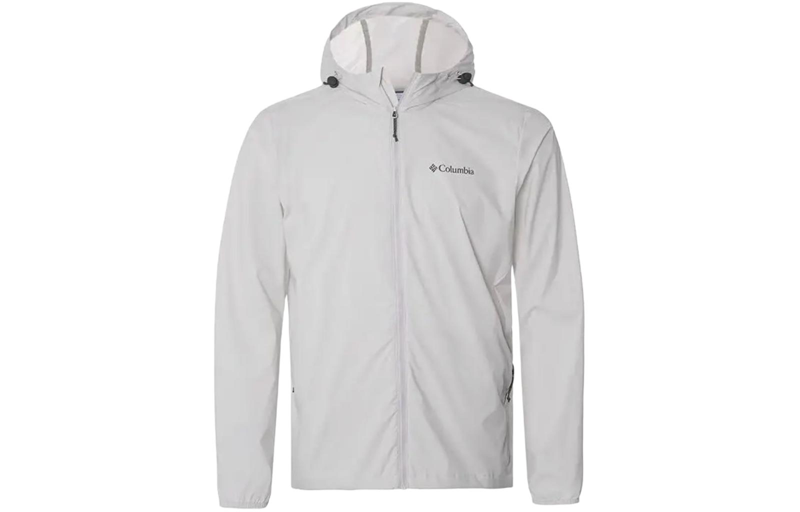 Columbia Light Gray Solid Hooded Lightweight UV Protection Jacket WE4650-043