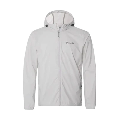 Columbia Light Gray Solid Hooded Lightweight UV Protection Jacket WE4650-043