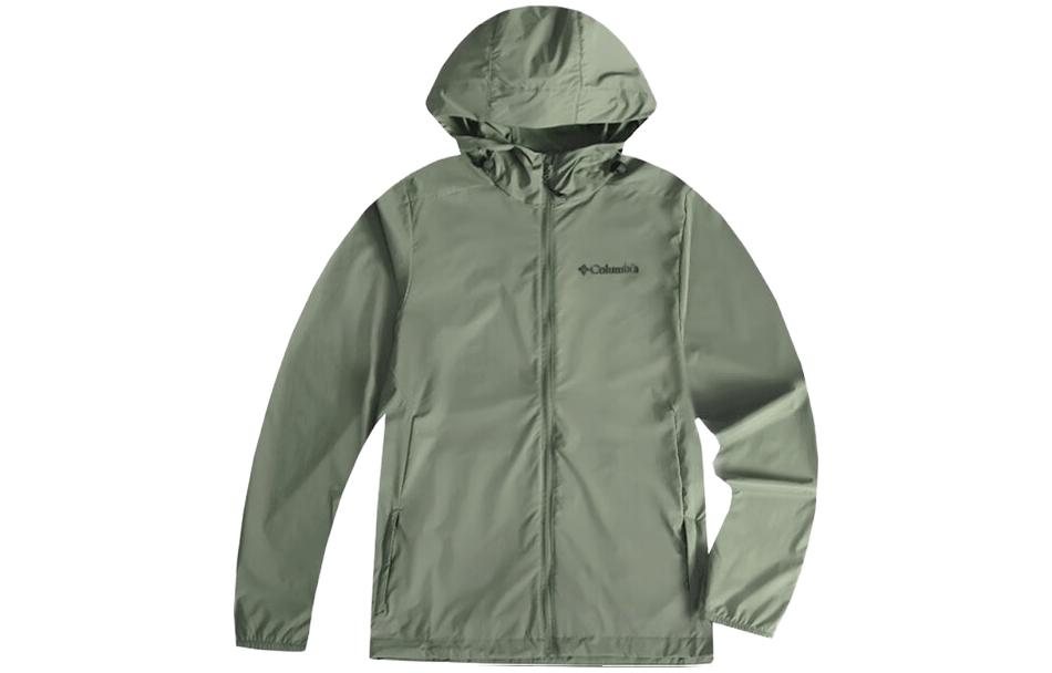 Columbia Lightweight Breathable Zip-Up Hooded Running Sun Protection Jacket WE4650-350