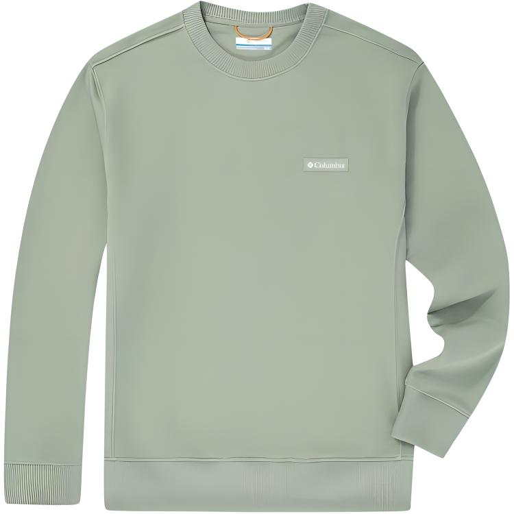 Columbia Logo Graphic Landscape Crewneck Sweatshirt Unisex Light Green AE3351-348