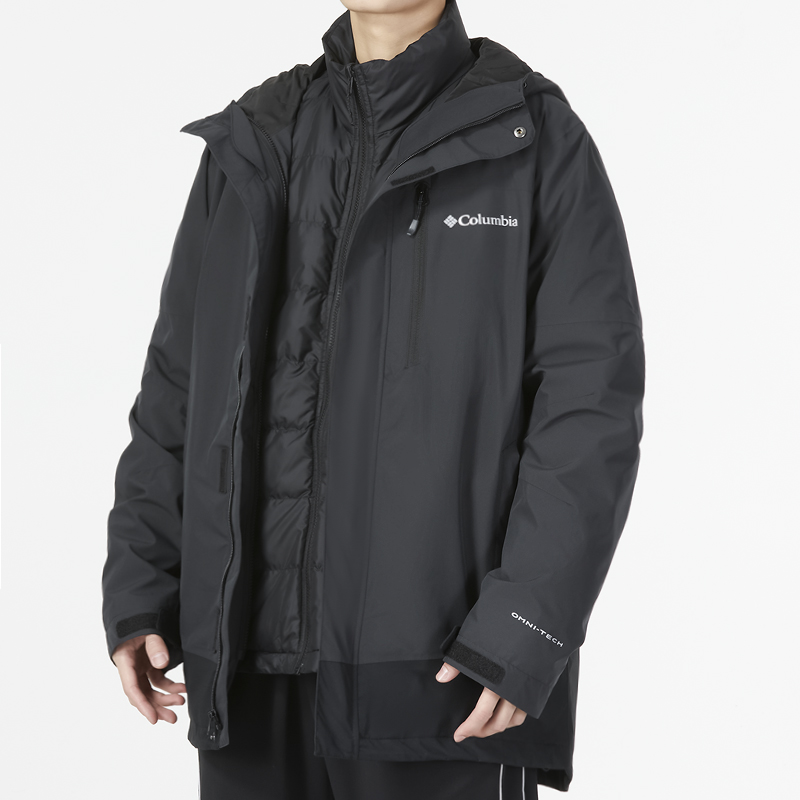 Cheap Columbia 經典標誌保暖拉鍊連帽外套 - 黑色 WE0900-010