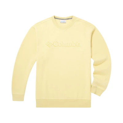 Columbia Logo Printed Crewneck Sweatshirt Unisex Pale Yellow AE3664-785