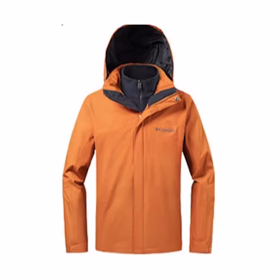 Columbia Mission Air Waterproof Windproof 3-in-1 Jacket Orange Mens Outdoor Fleece WE7211-858