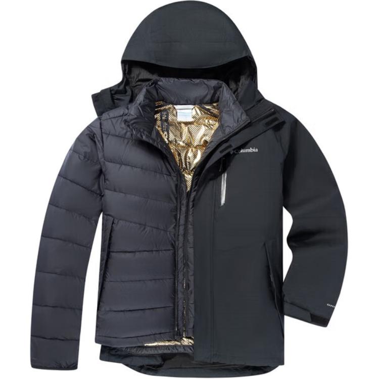 Order Columbia Oak Harbor 3合1防水防風戶外黑色夾克外套。 WE6198-010