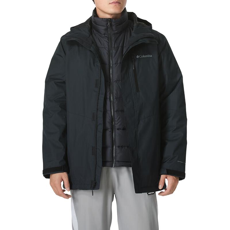 Shop Columbia Oak Harbor 3合1防水防風戶外黑色夾克外套。 WE6198-010