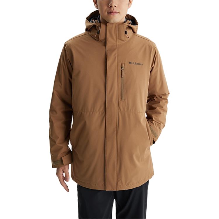Columbia Omni-Heat 3-in-1 Waterproof Windproof Jacket Brown Mens FW24 WE8778-257