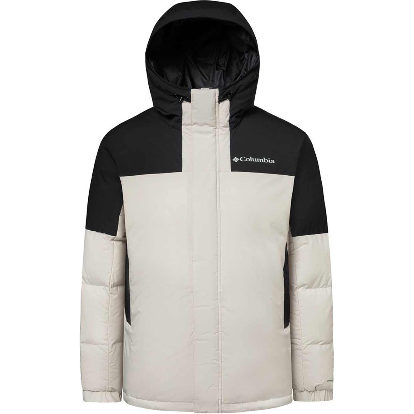 Columbia Omni-Heat  Beige Hooded Down Jacket - Warm & Stylish Casual Wear. WE2313-278