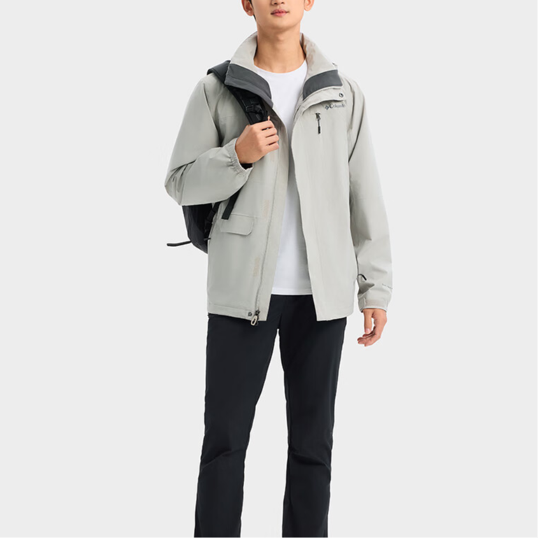 Shop Jaket Columbia 3-dalam-1 Kalis Air & Angin Luar - Kelabu Padu XE2587-027