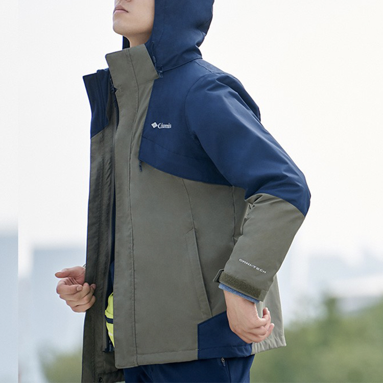 Cheap Chaqueta Columbia 3-en-1 Impermeable, Cortavientos, Polar Unisex Verde Militar. WE1273397