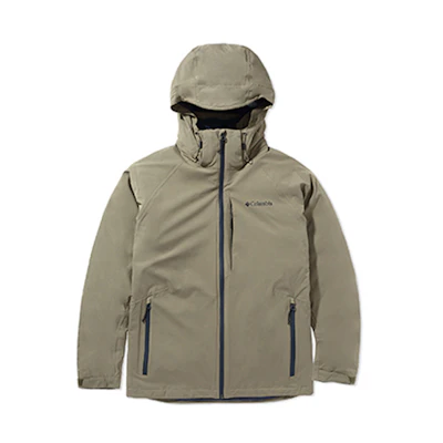 Columbia Outdoor Windproof Insulated Hooded Jacket Brown Green WE1157-397