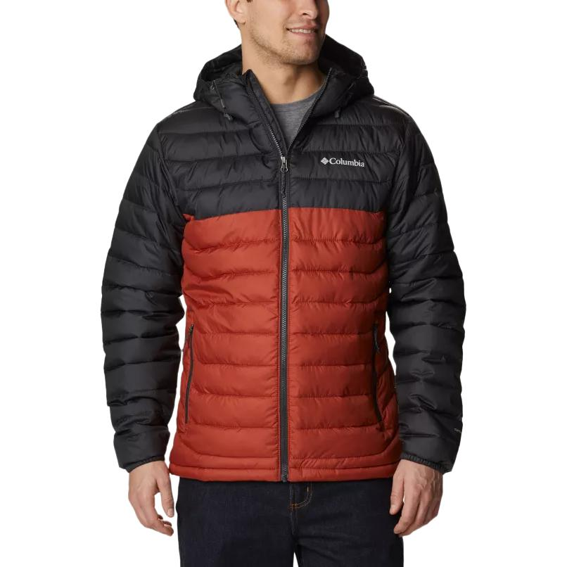 Columbia Powder Lite™ Colorblock Waterproof Insulated Hooded Jacket Red Mens 1693931-850