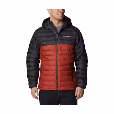 Columbia Powder Lite™ Colorblock Waterproof Insulated Hooded Jacket Red Mens 1693931-850