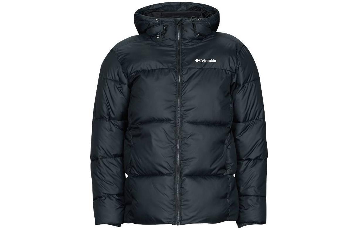 Columbia Puffect Logo Print Hooded Jacket Black 2008413-010