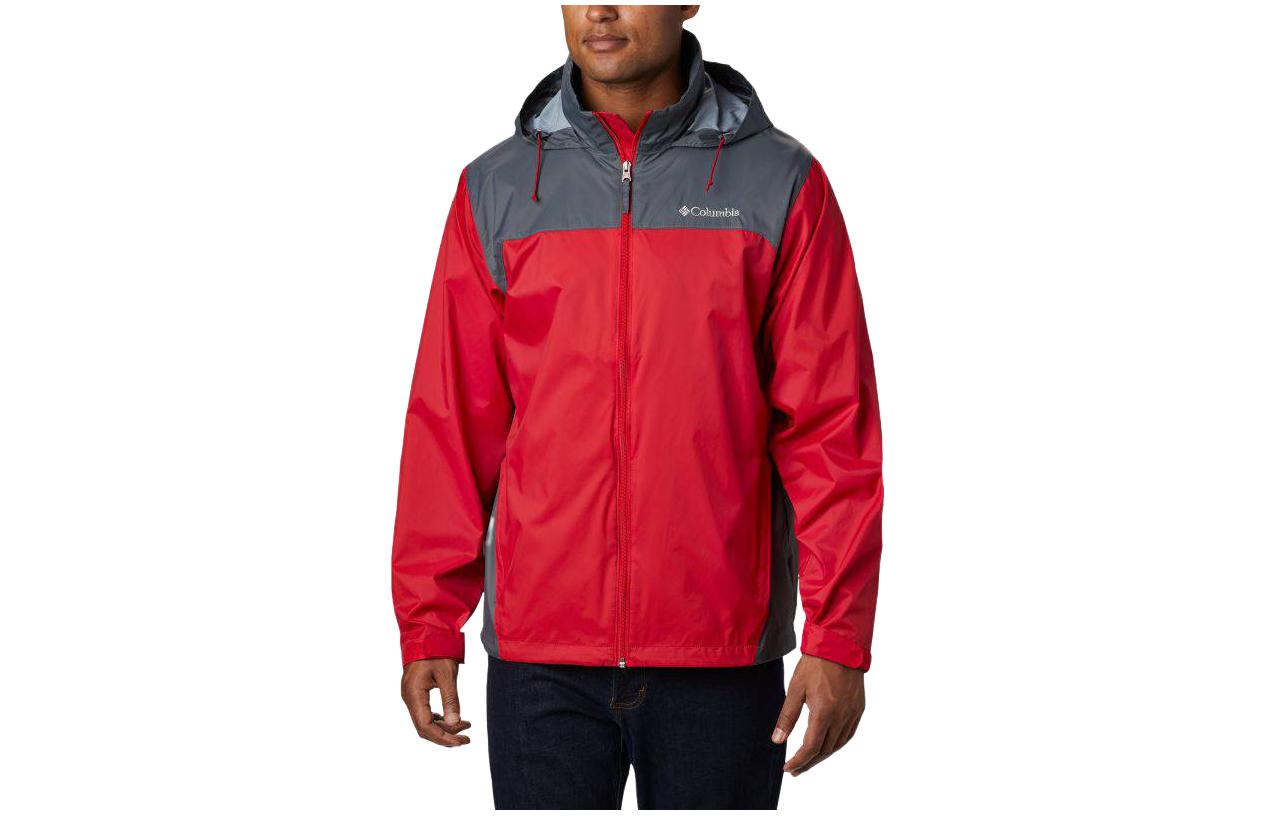 Columbia Red Colorblock Logo Print Zip-Up Hoodie Jacket 1442361-613