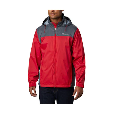 Columbia Red Colorblock Logo Print Zip-Up Hoodie Jacket 1442361-613