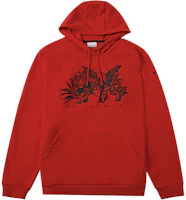 Columbia Red Pullover Hoodie with Tiger Graphic AE5691-691 Columbia Red Pullover Hoodie with Tiger Graphic AE5691-691