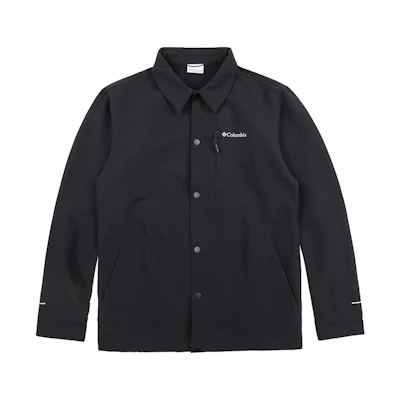 Columbia Retro Logo Print Long Sleeve Collared Shirt Jacket for Men AE5473