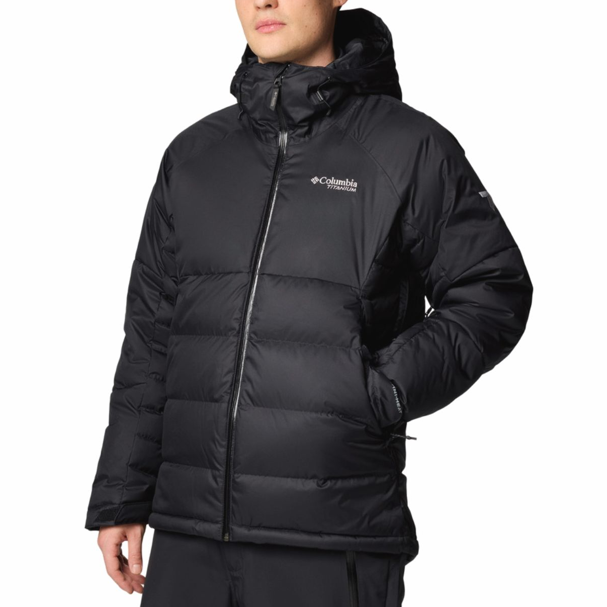 Columbia Roaring Fork  Hooded Zip Puffer Jacket Black. 2087341-010