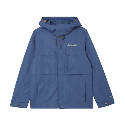 Columbia Solid Color Hooded Outdoor Utility Jacket Blue XE1486-452