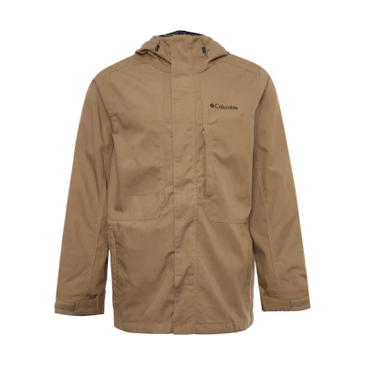 Columbia Solid Color Logo Embroidered Zip Hoodie Jacket - Khaki WE0399-257