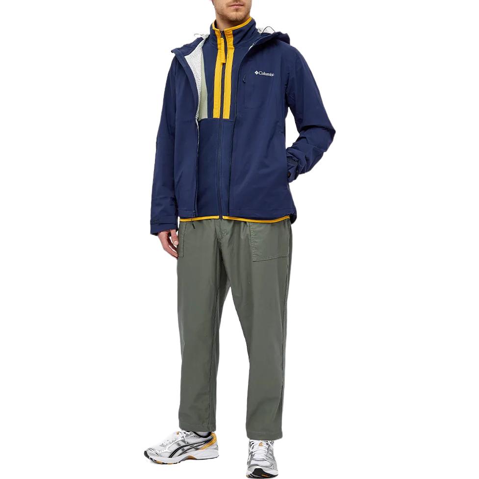 Lookbook 컬럼비아 솔리드 로고 후드 재킷 딥 네이비 블루 1932854-464