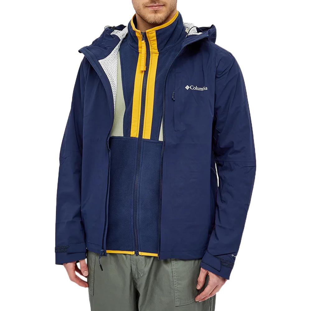 Shop 컬럼비아 솔리드 로고 후드 재킷 딥 네이비 블루 1932854-464