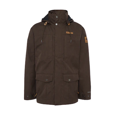 Columbia Solid Logo Patch Hooded Long Sleeve 3-in-1 Jacket Men’s Dark Brown WE7215-231