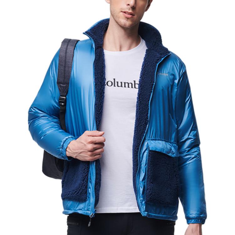 Shop Columbia 經典標誌印花拉鍊外套 海軍藍 PM4977-464