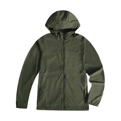 Columbia Solid Military Green Zip-Up Hoodie Jacket with UV Protection WE4650-397