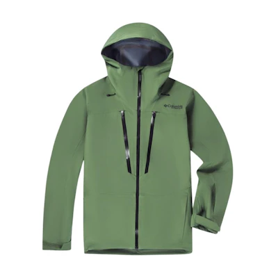 Columbia Titanium 3L Waterproof Breathable Ski Jacket Men’s Green Hooded Zip-Up WE8679-352