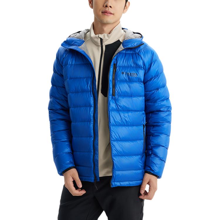 Columbia Titanium Series  Blue Outdoor Hooded Down Jacket with Logo. WE8937-433