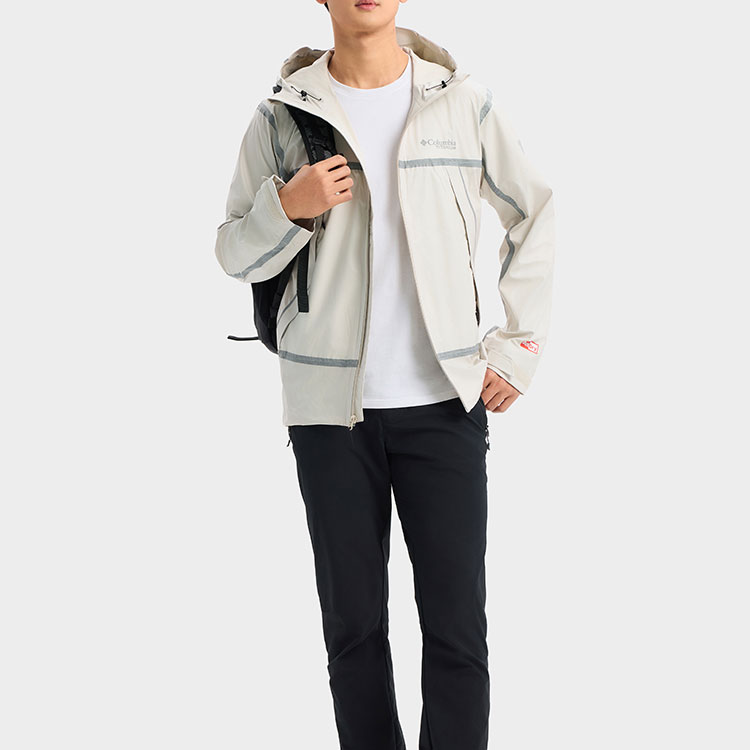 Lookbook Columbia Titanium 系列防水外套 中性款米色 - 休閒運動舒適 WE2939-278