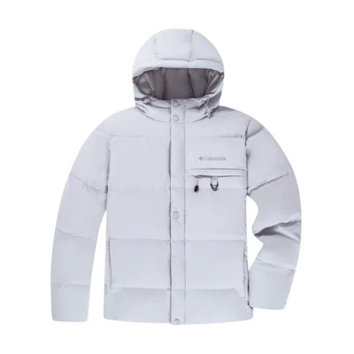 Columbia Trans Traverse Series Unisex Logo Hooded Grey Down Jacket Outdoor Casual. WE1756-075