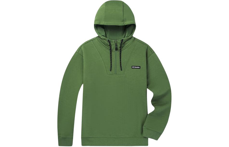 Columbia Transversal Series Solid Logo Hoodie Half-Zip Pullover - Unisex Green AE2278-352