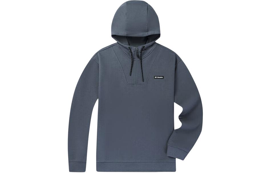 Columbia Traverse Series Solid Logo Hoodie Unisex Dark Blue Pullover AE2278-053