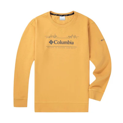 Columbia Traverse Series Yellow Logo Print Pullover Sweatshirt AE3664-756